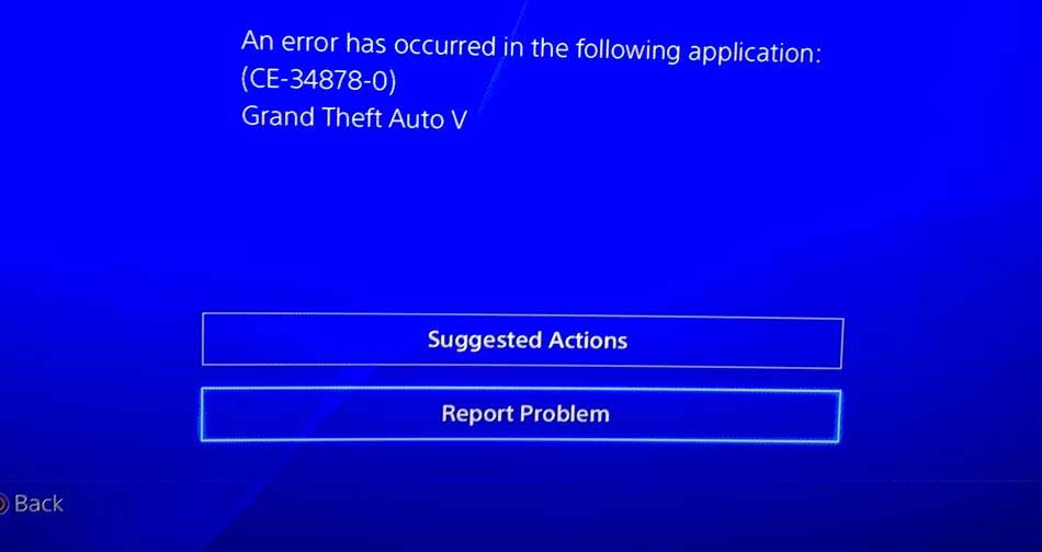 Niebieski ekran i błąd CE-34878-0 dopadł GTA V na PlayStation 4