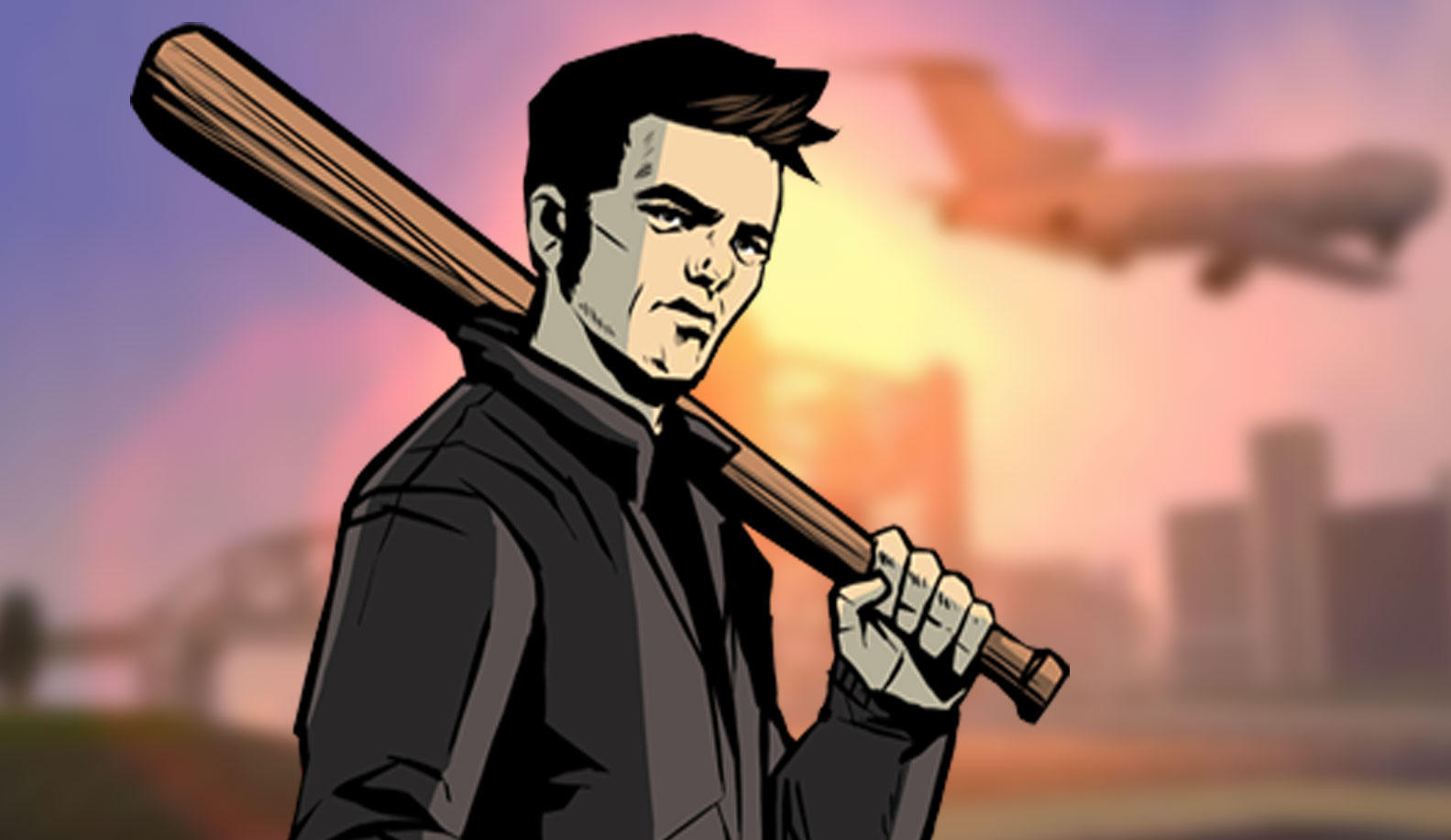 GTA Trilogy Remake - GTA III - grafika z głównym bohaterem gry trzymającym baseballa
