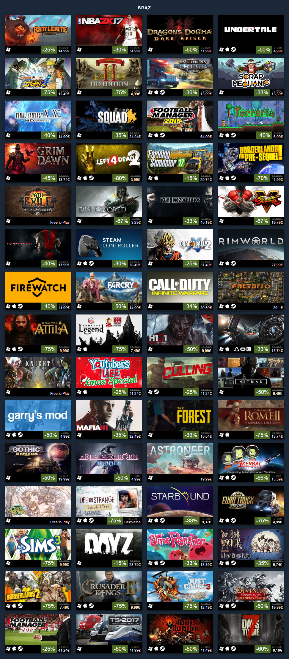 Bestsellery Steam 2016 100 Najlepiej Sprzedajacych Sie Gier Na Platformie Valve Planetagracza Pl