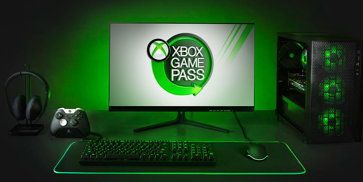 Xbox Game Pass - logo na monitorze