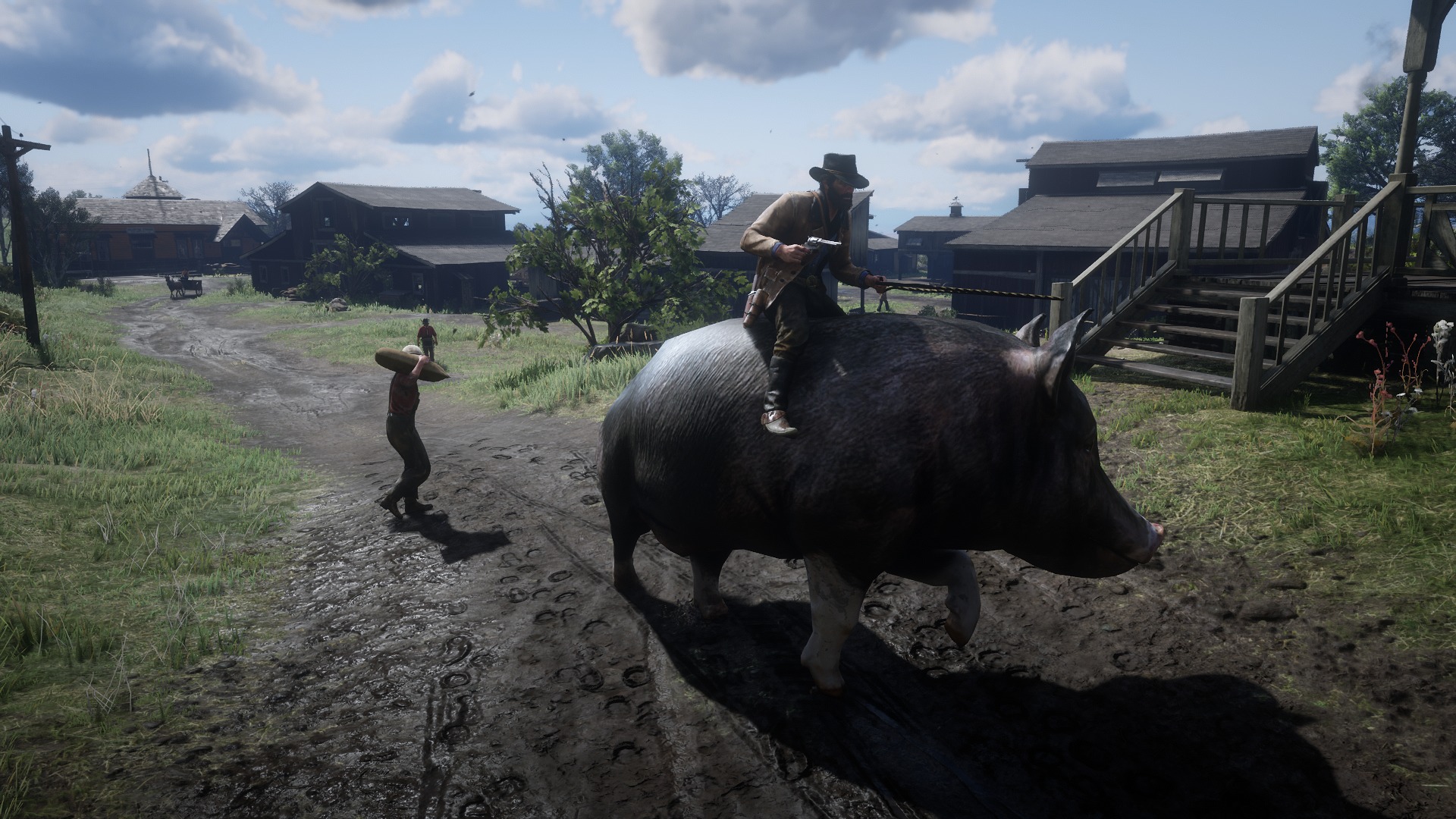 Mod do Red Dead Redemption 2 zamienia konia w gigantycznego dzika, pumę lub wilka