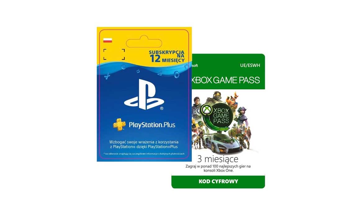 PS Plus, doładowania PS Store, Game Pass Ultimate, Xbox Live Gold