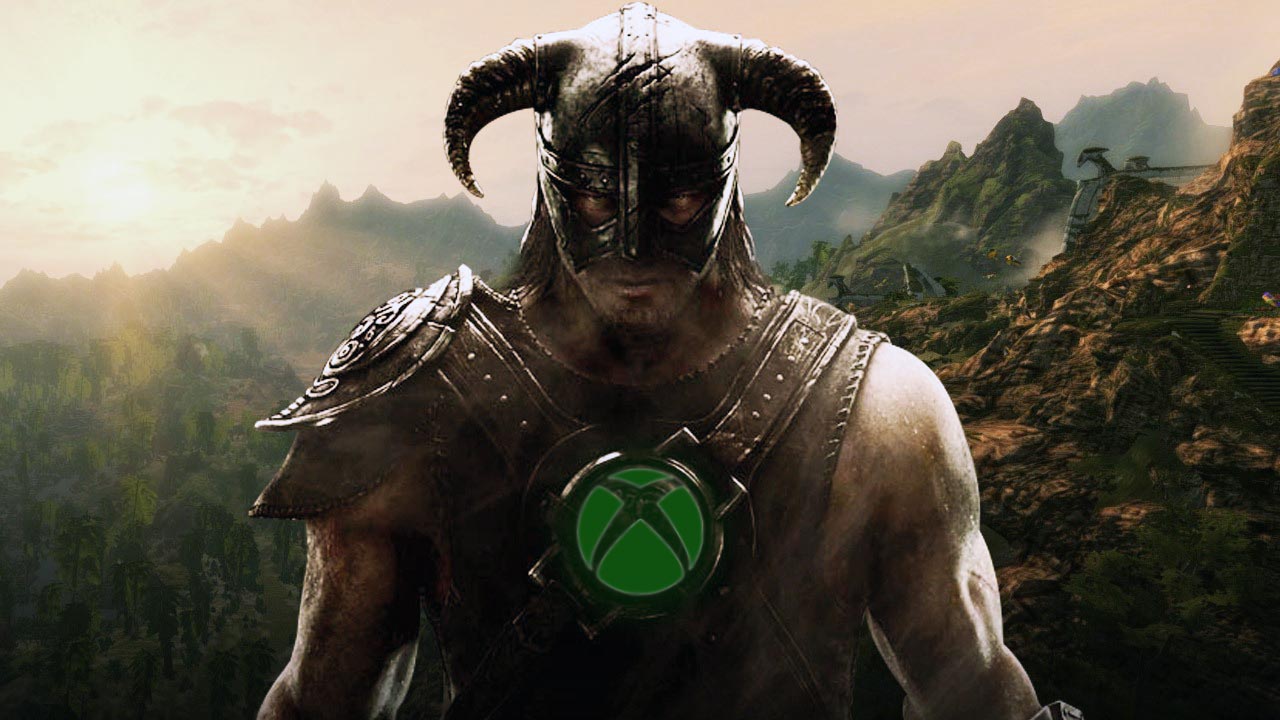 The Elder Scrolls V: Skyrim - logo Xbox na zbroi