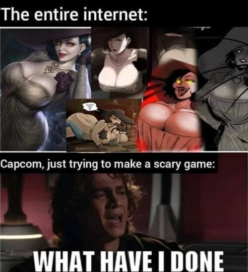 Meme z Resident Evil Village
