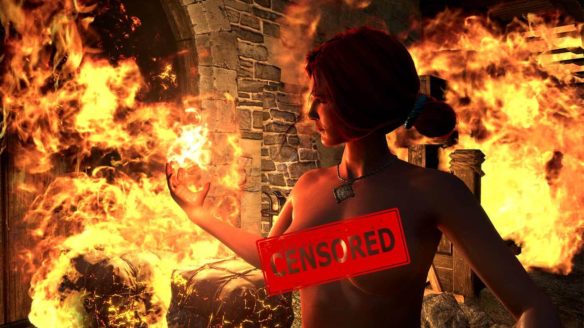 Ocenzurowana naga Triss z gry Wiedźmin 3