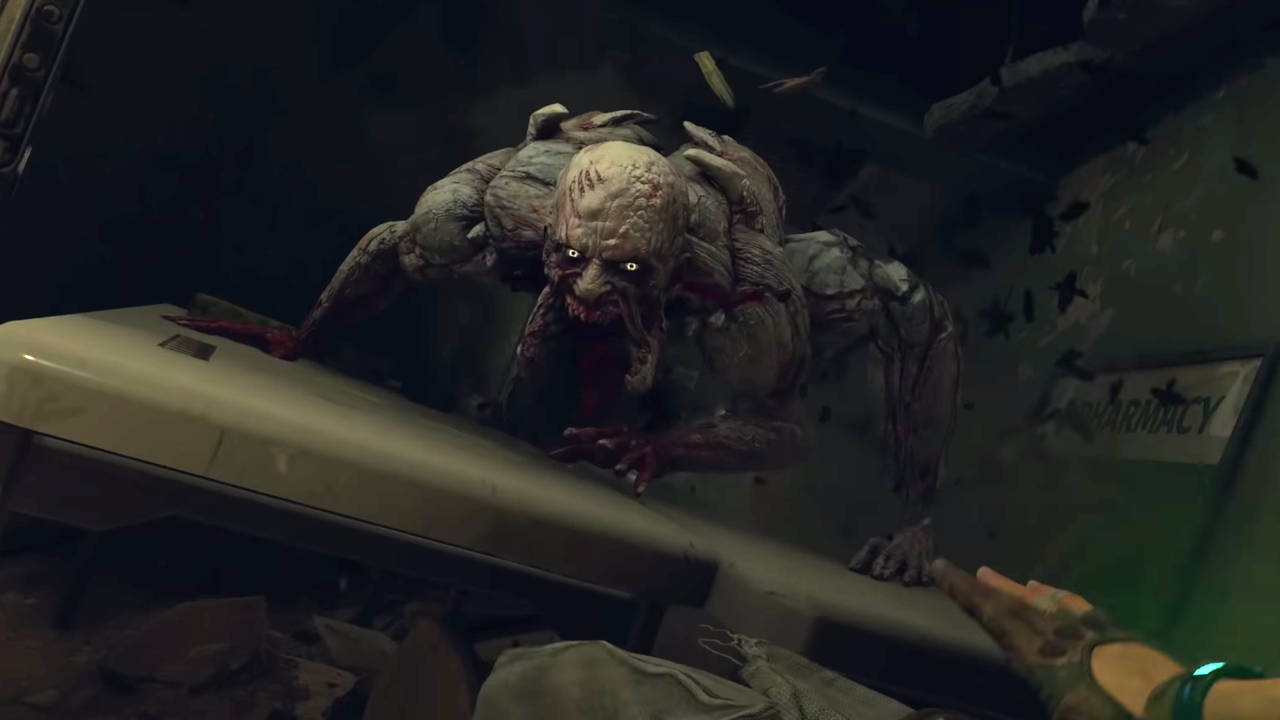 Dying Light 2 - odrażający mutant zombie na stole