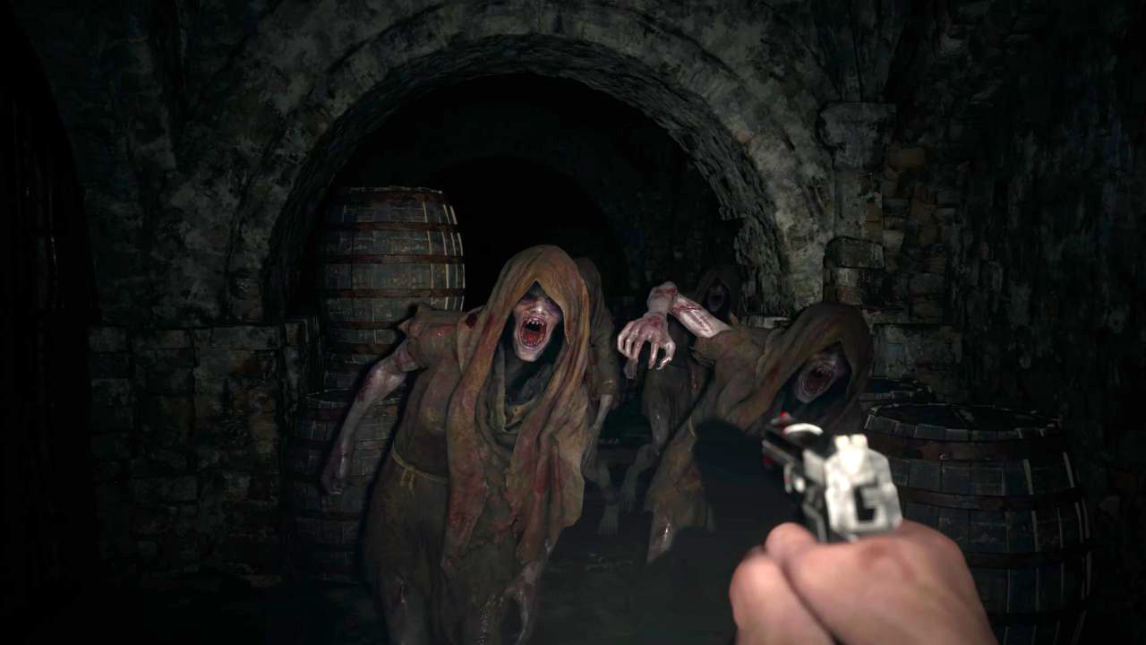 Resident Evil Village - strzelanie do potworów