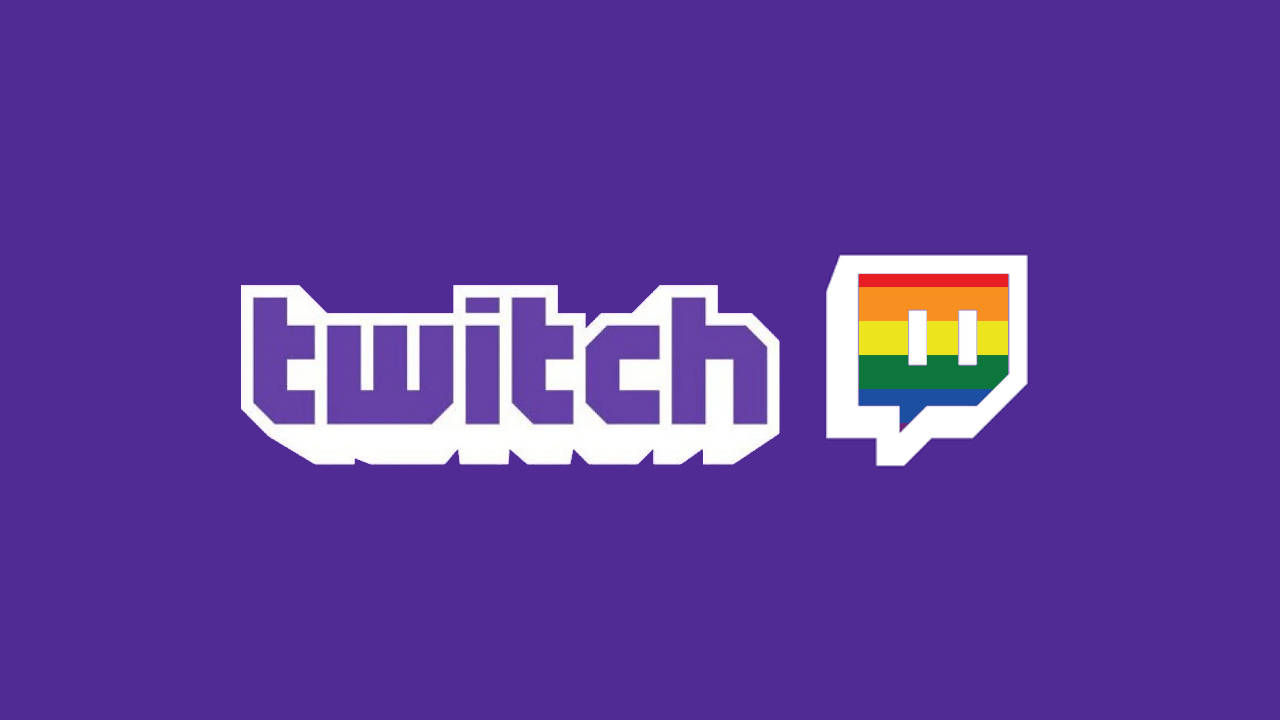 twitch logo z tęczowym akcentem