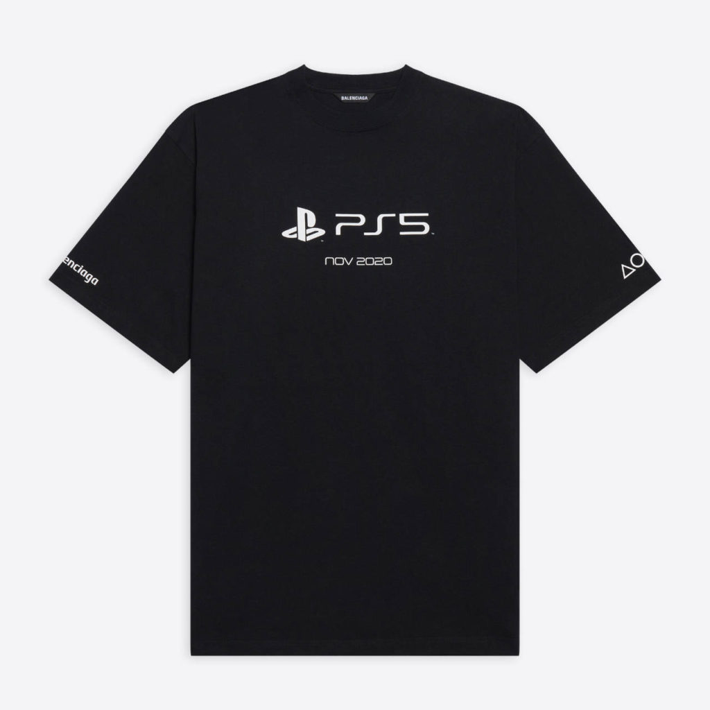 Balenciaga x PlayStation - czarna koszulka z nadrukiem