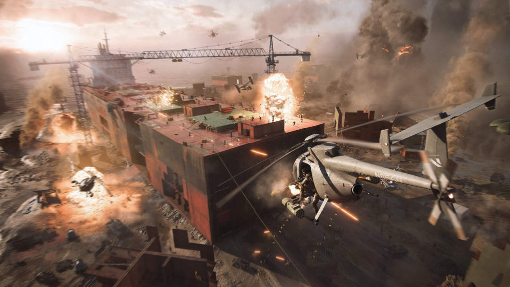 Battlefield 6 - helikoptery ostrzeliwują budynek