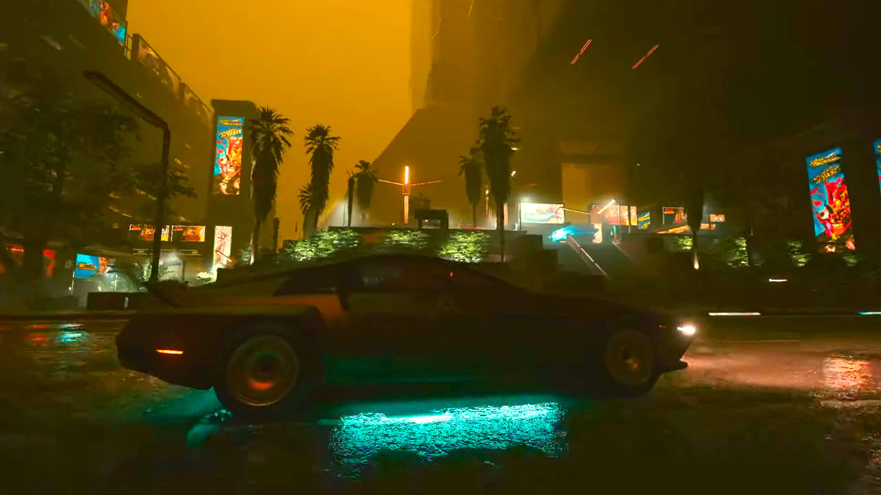 Cyberpunk 2077 - kwaśne deszcze w Night City