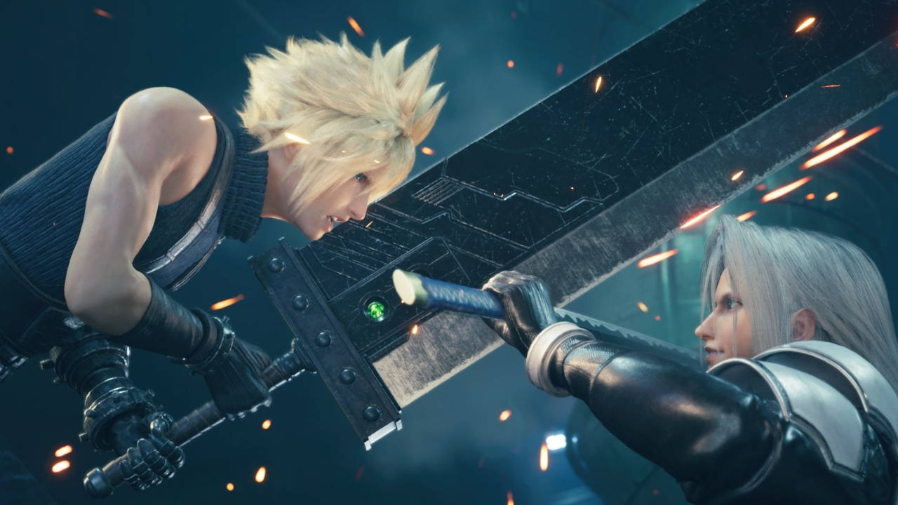 Final Fantasy VII Remake - walka Cloude'a z przeciwnikiem