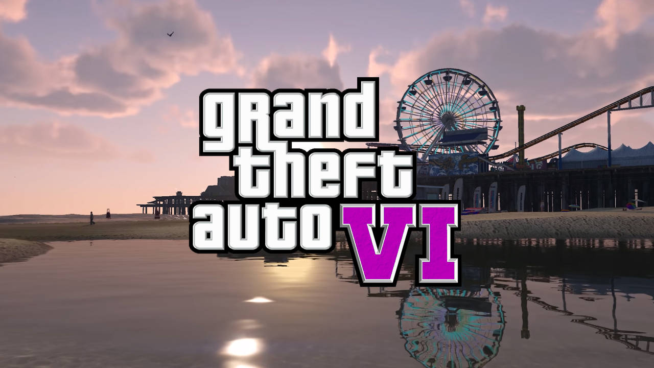 logo GTA 6 na tle parku rozrywki