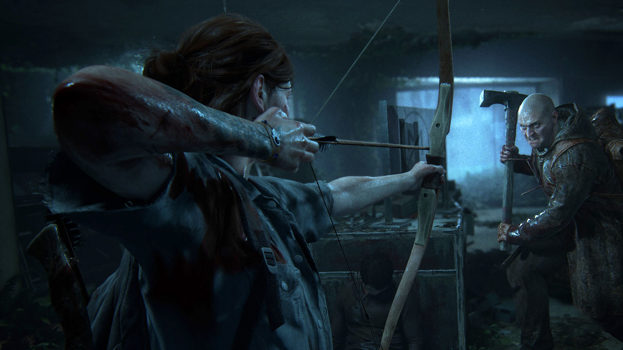 The Last of Us 2 - Ellie strzela z łuku do mężczyzny