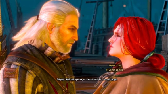 Wiedźmin 3 - dialog Geralta i Triss w porcie