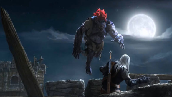 Wiedźmin Edycja Rozszerzona - potwór skacze na Geralta