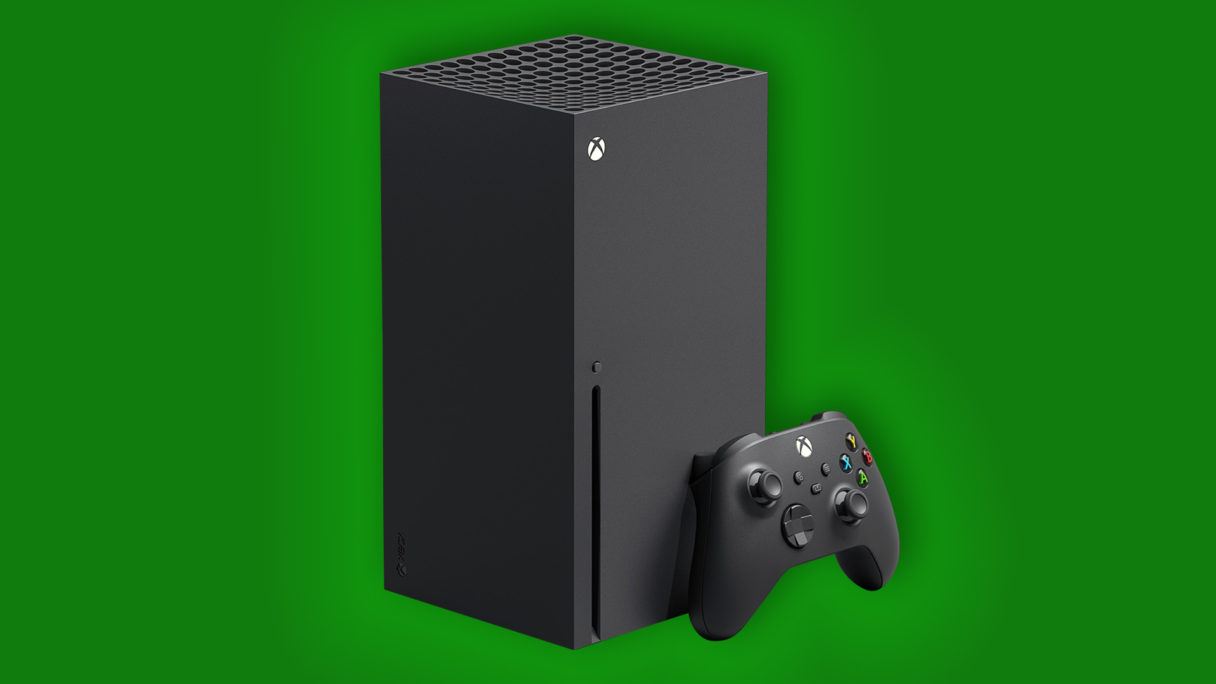 Xbox Series X - konsola na ezielonym tle