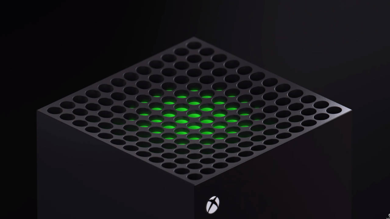 Xbox Series X - zblizenie na górną część konsoli