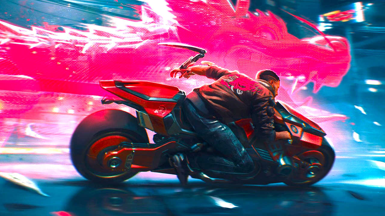 Cyberpunk 2077 - Vi na motocyklu