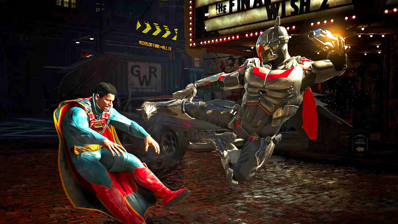 Injustice 3 - kadr z Injustice 2 z Supermanem, który dostaje łomot od Batmana