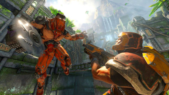 QuakeCon 2021 - dwójka bohaterów walczy ze sobą w Quake Champions