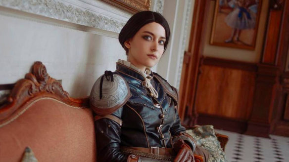 Wiedźmin 3 - cosplay Syanna na kanapie