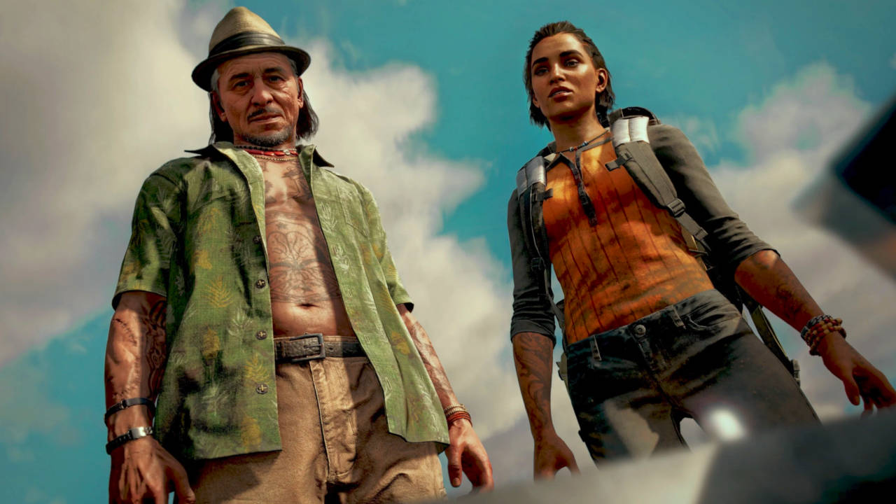 Far Cry 6 - Dani i jej kolega stoją i patrzą się w dół. Dani ma zniesmaczoną minę