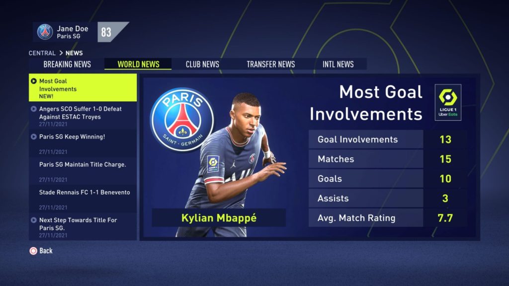 FIFA 22 - zrzut ekranu