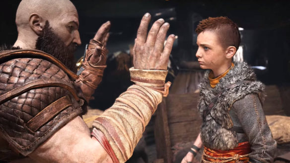 PlayStation 5 - Kratos i jego syn Atreus grają w łapki