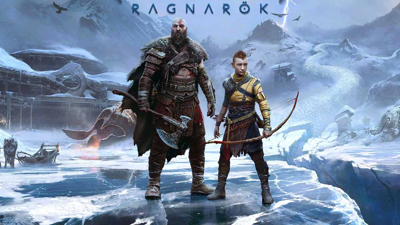 God of War Ragnarok - grafika z Kratosem i Atreusem