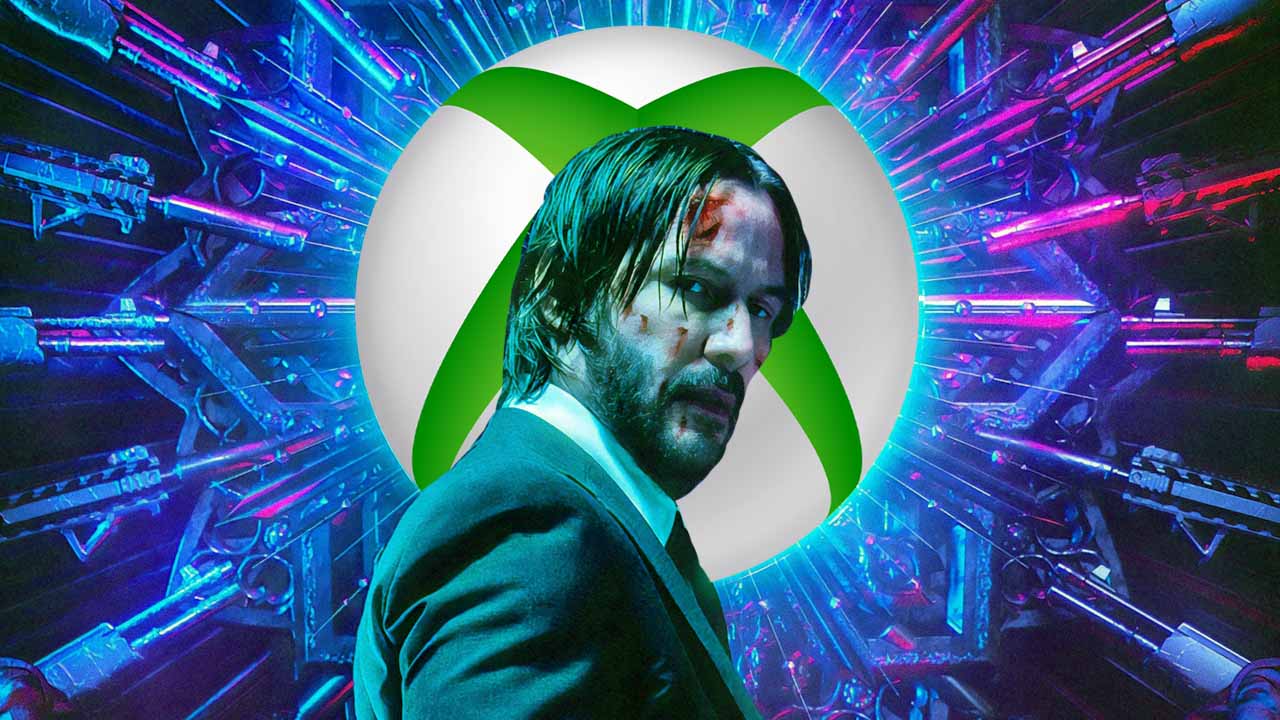 John Wick na tle logo Xbox