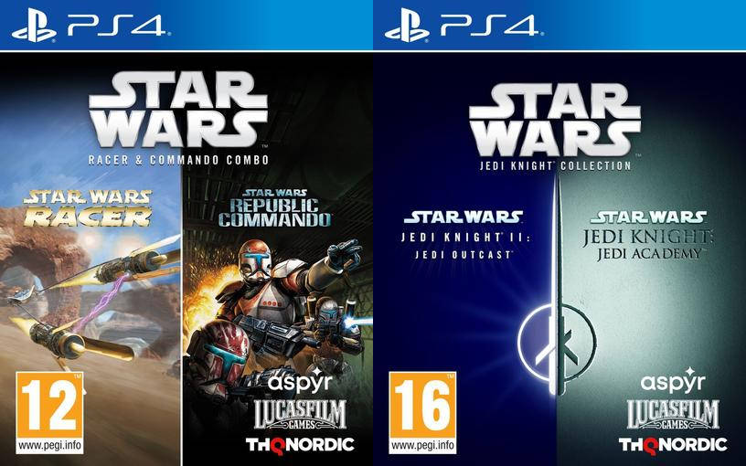 Star Wars - okładki Star Wars Jedi Knight Collection oraz Star Wars Racer and Commando Combo na PS4