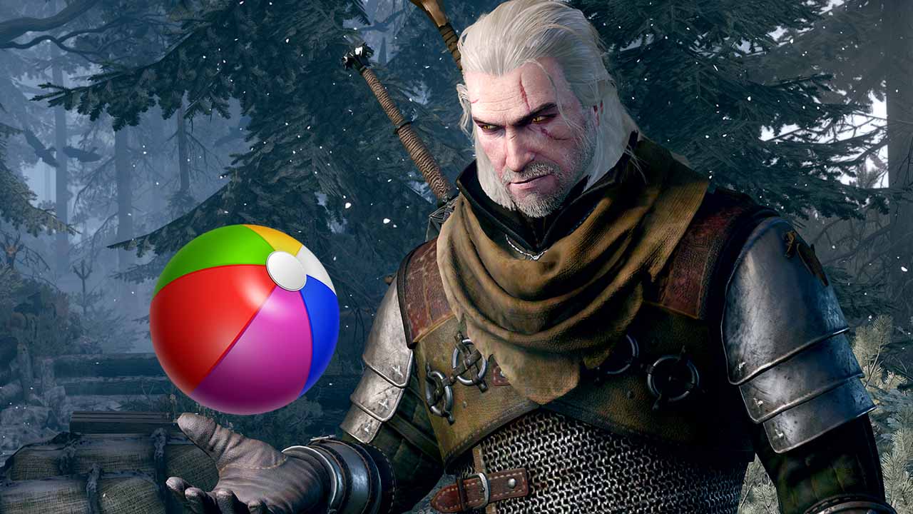 Wiedźmin Geralt z piłką dla dzieci