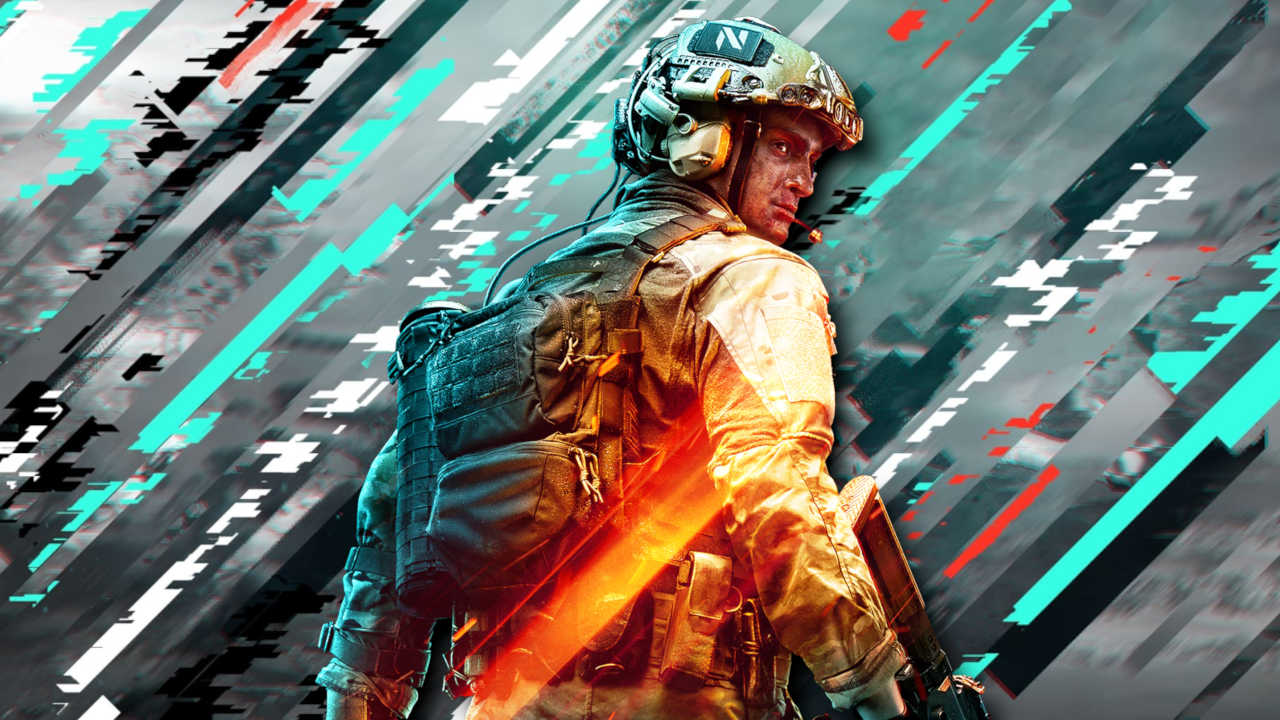 gry - Battlefield 2042 - żołnierz na tle zglitchowanej grafiki - PG