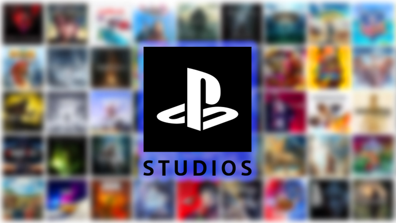 PlayStation Studios - logo na tle gier
