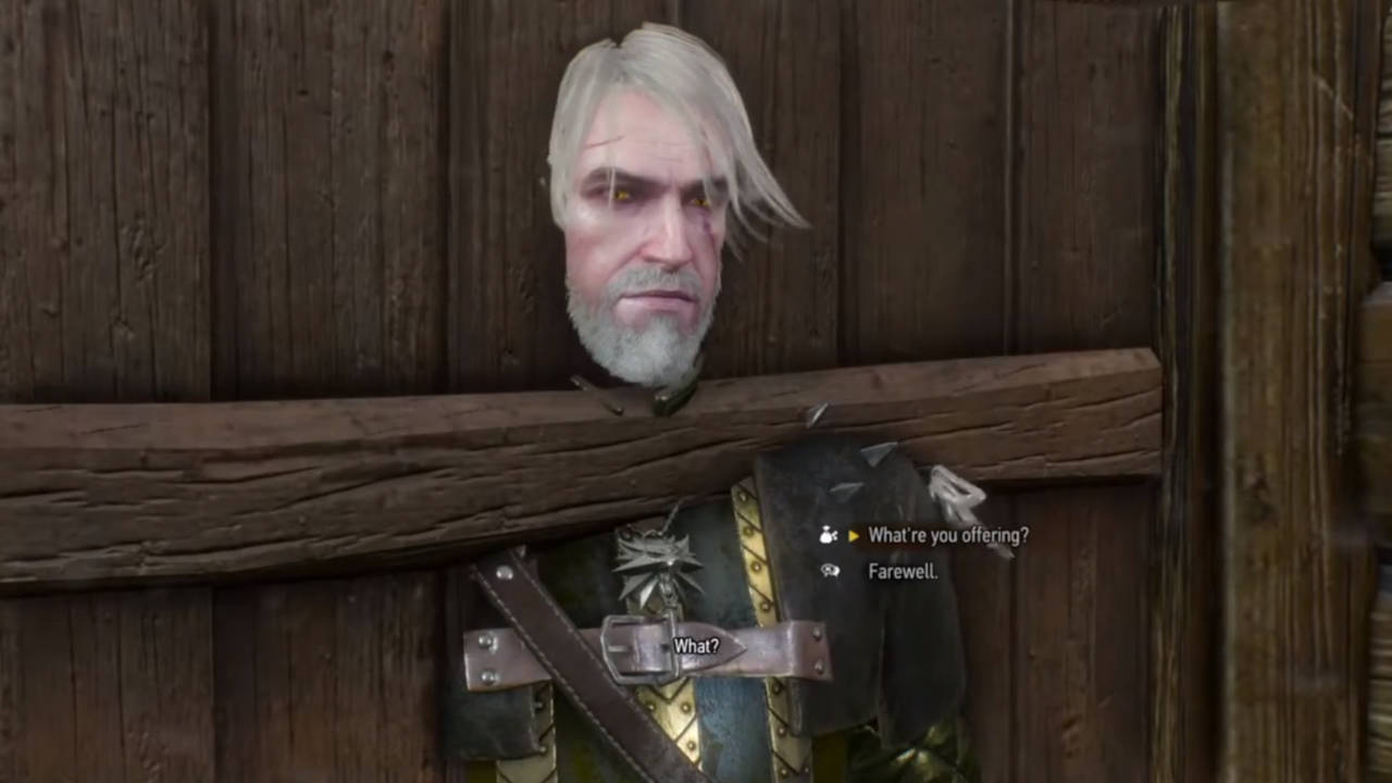 Wiedźmin 3 Dziki Gon - Unsutck mod - Geralt utknął w drzwiach