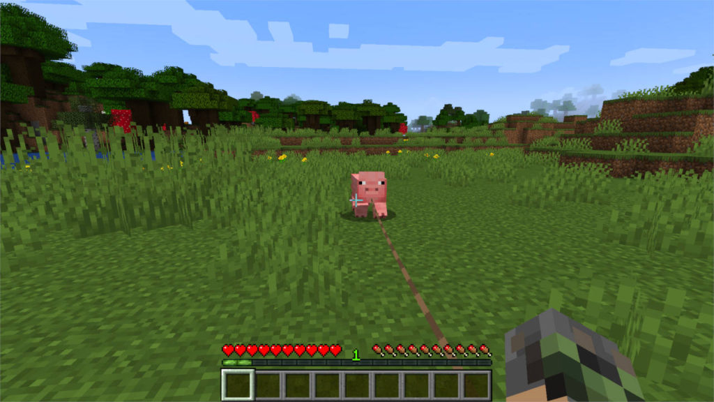 Minecraft - świnka na smyczy