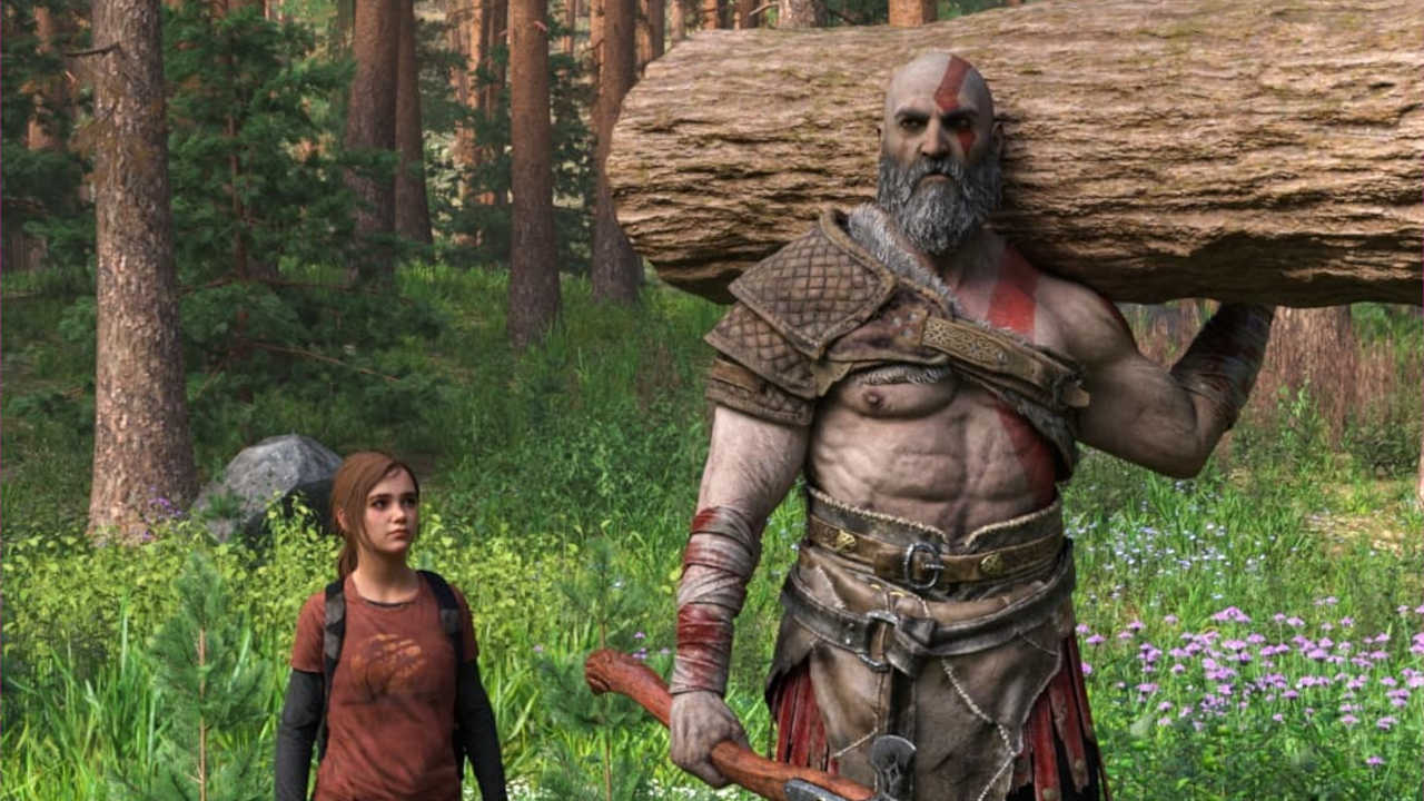 The Last of Us x God of War - Ellie i Kratos w lesie