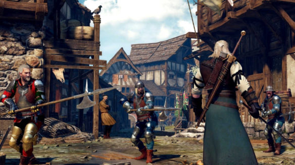 Wiedźmin 3 Dziki Gon - Geralt walczy z żołnierzami