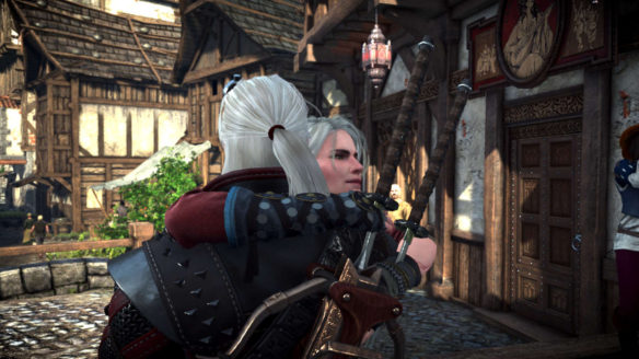 Wiedźmin 3 Dziki Gon - mod multi companion mod enhanced - Ciri i Geralt przyjacielsko przytulają się