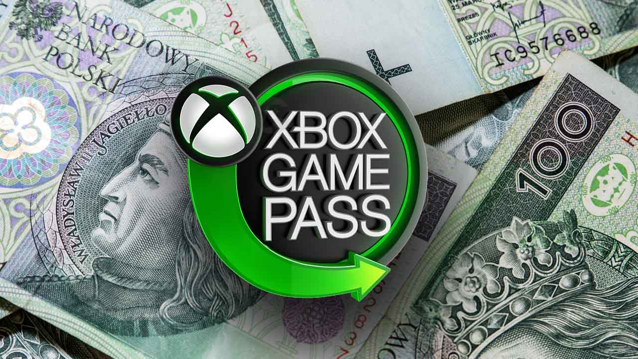 Logo Xbox Game Pass na tle pieniędzy