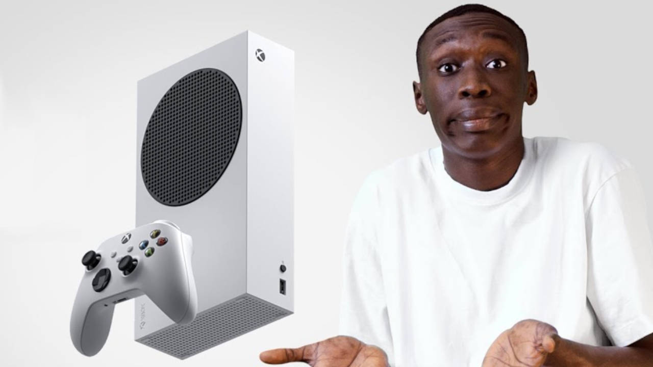 Xbox Series S - Khaby Lame robi swój memiczny gest z rozłożonymi rękami
