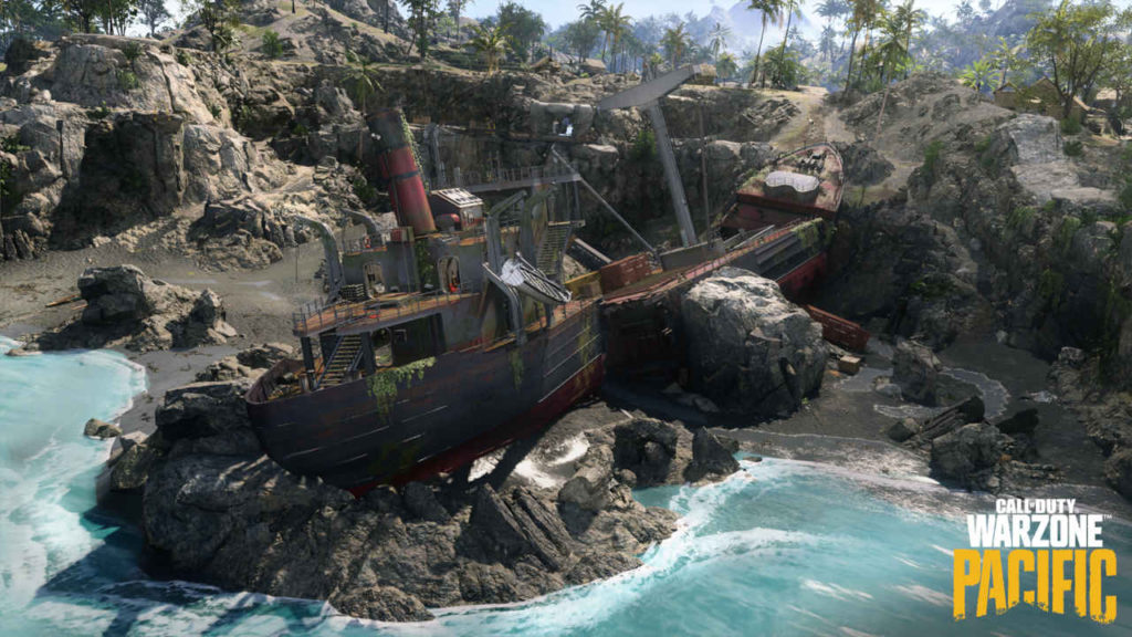 Call of Duty Warzone Pacific - Caldera - rozbity statek