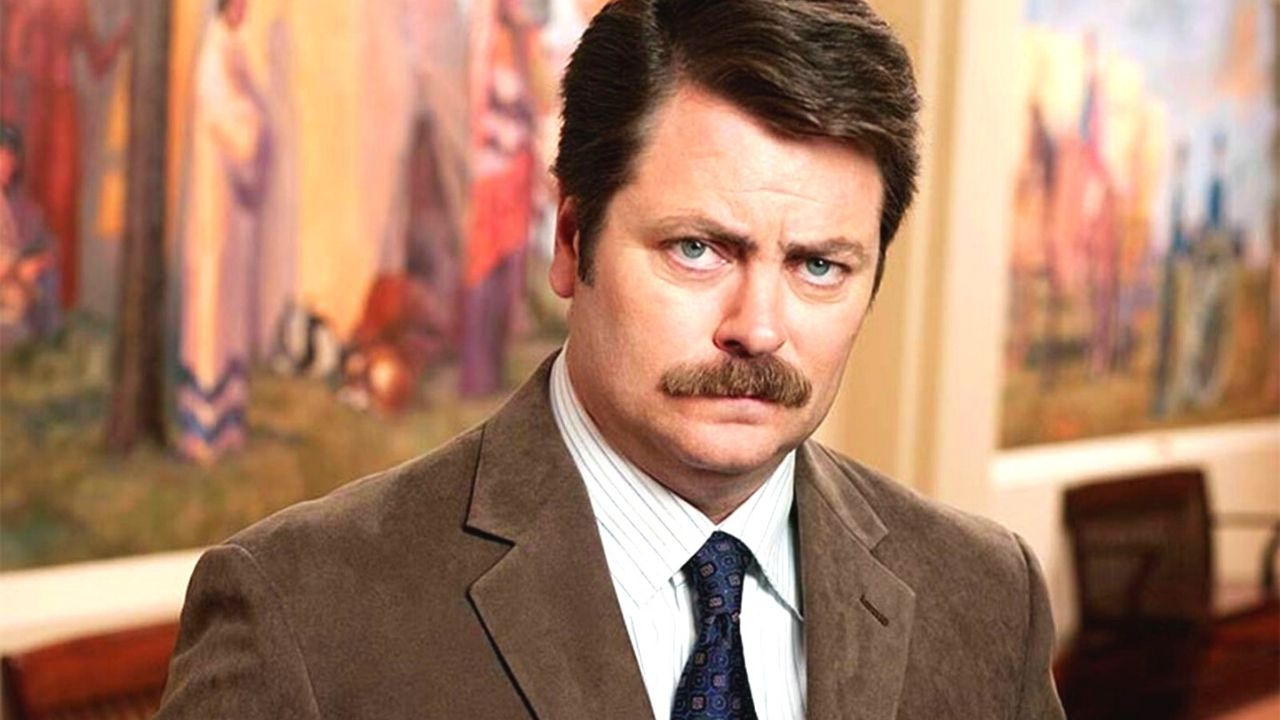 Nick Offerman jako Ron Swanson w serialu Parks & Recreation