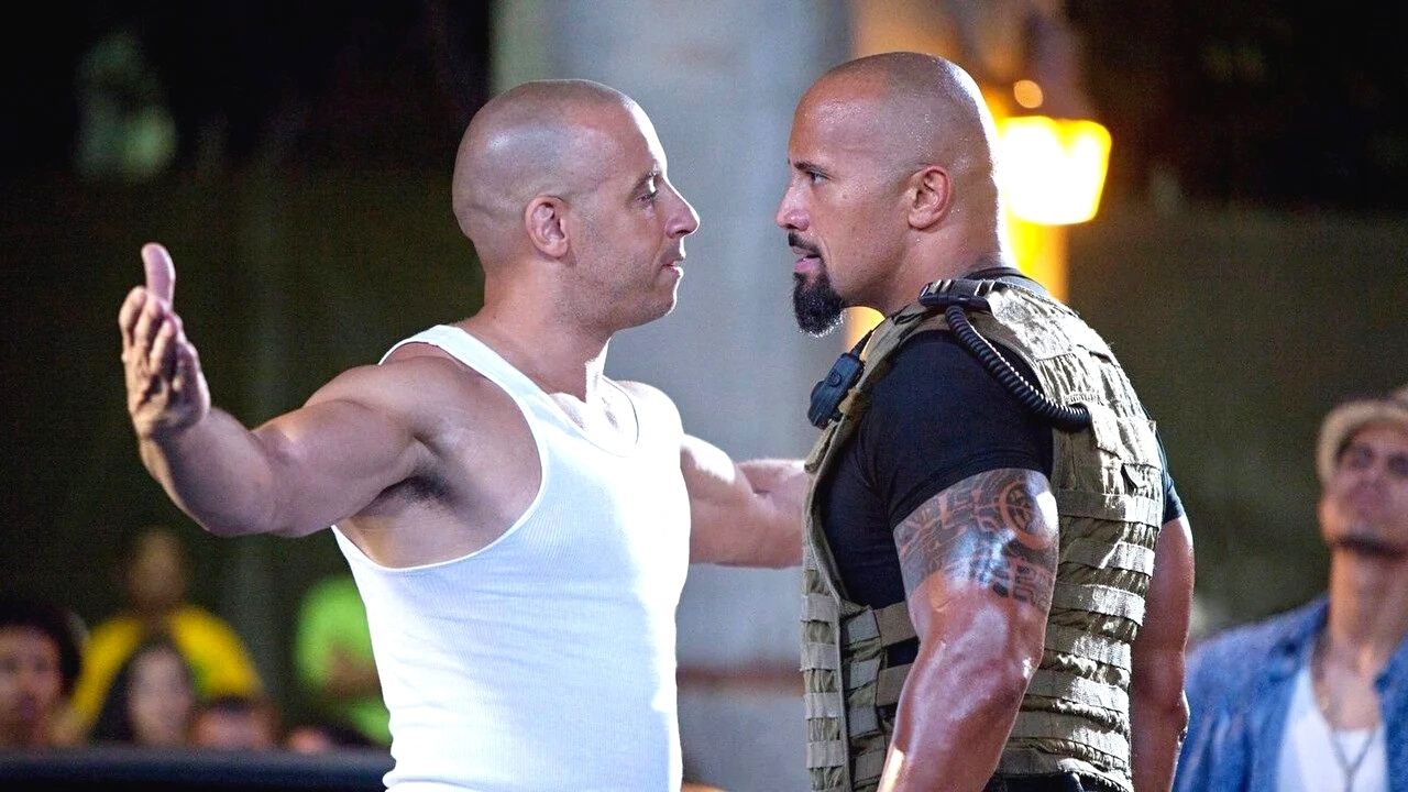 Vin Diesel i The Rock w jednym z filmów z serii Szybcy i wściekli