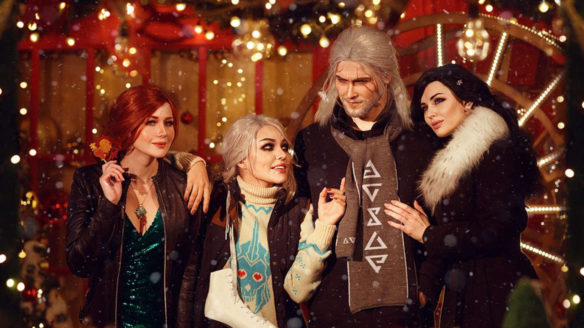 Wiedźmin 3 Dziki Gon świąteczny cosplay Triss, Ciri, Yennefer, Geralt - PG
