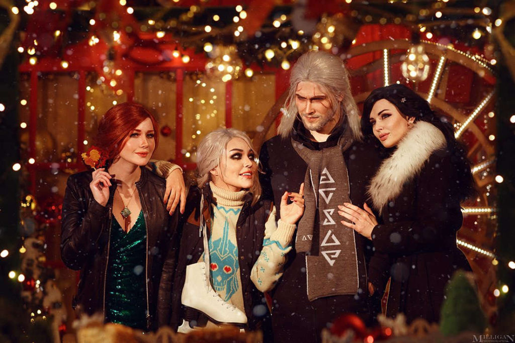 świąteczny cosplay - Triss, Ciri, Yennefer, Geralt, Triss