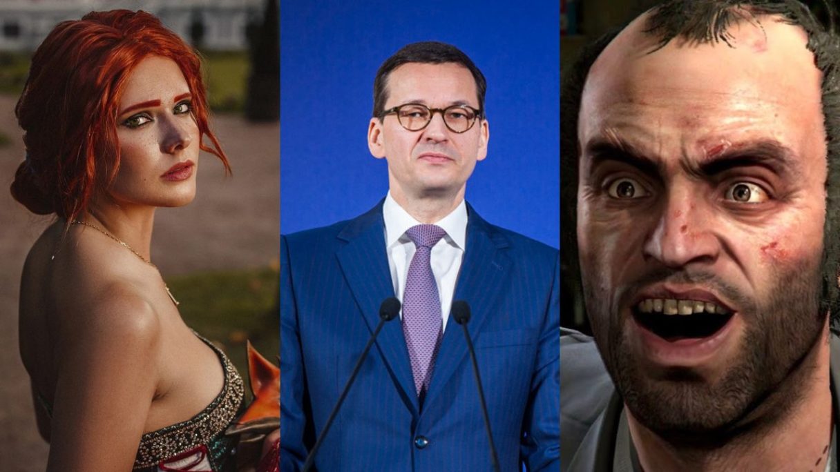 Cosplay Triss z gry Wiedźmin 3: Dziki Gon, Premier Mateusz Morawiecki, Trevor ze zdziwioną miną z GTAV