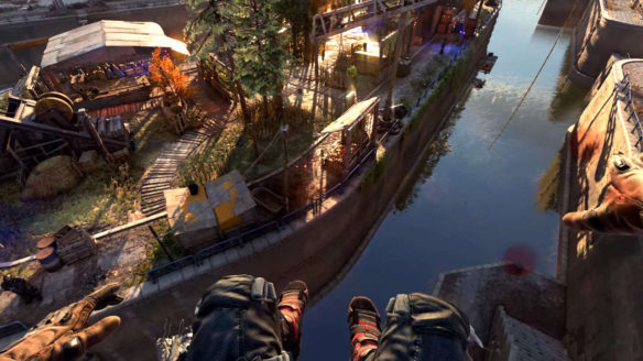 Dying Light 2 Stay Human - parkour - główny bohater skacze nad rzeką