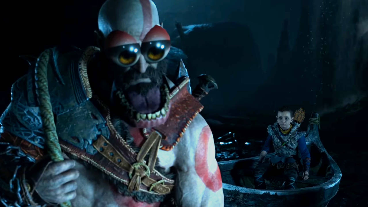 God of War na PC - mody - wielkie oczy i szczęka